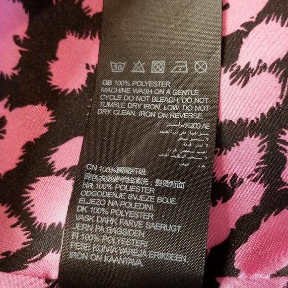 ASOS Club L London Tie Open Front Pink Leopard Crop Top, Size 10 - Picture 7 of 12